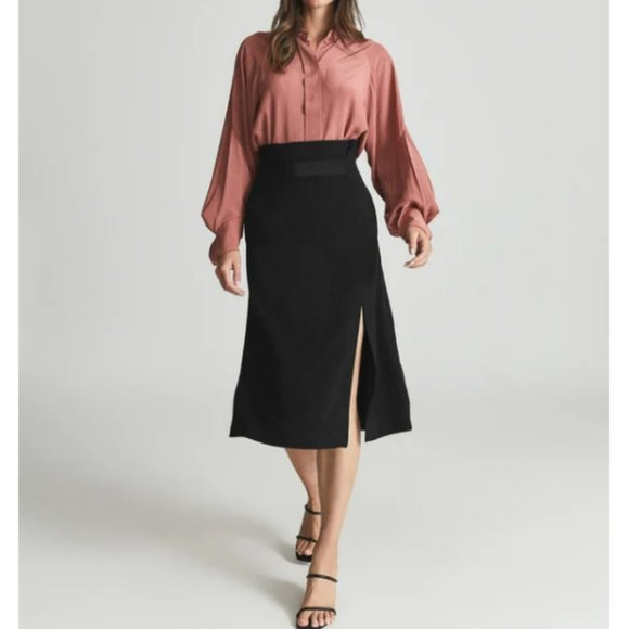 Reiss Dresses & Skirts - Reiss Black Toni High Rise Midi Pencil Skirt Size US4